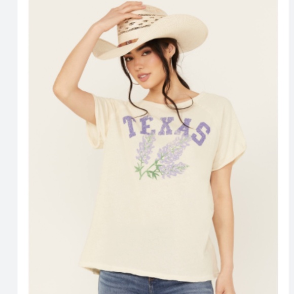 NWOT FREE PEOPLE WE THE FREE WOMENS TEXAS TEE SHIRT TOP SHORT SLEEVE STATE SMALL - Picture 1 of 8